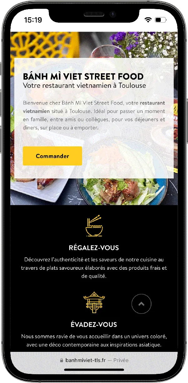 Commande en ligne Click & Collect sur mobile, Bánh Mì Viet Street Food